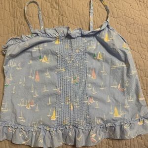 Super cute sailboat tank with ruffles. Tommy Hilfiger